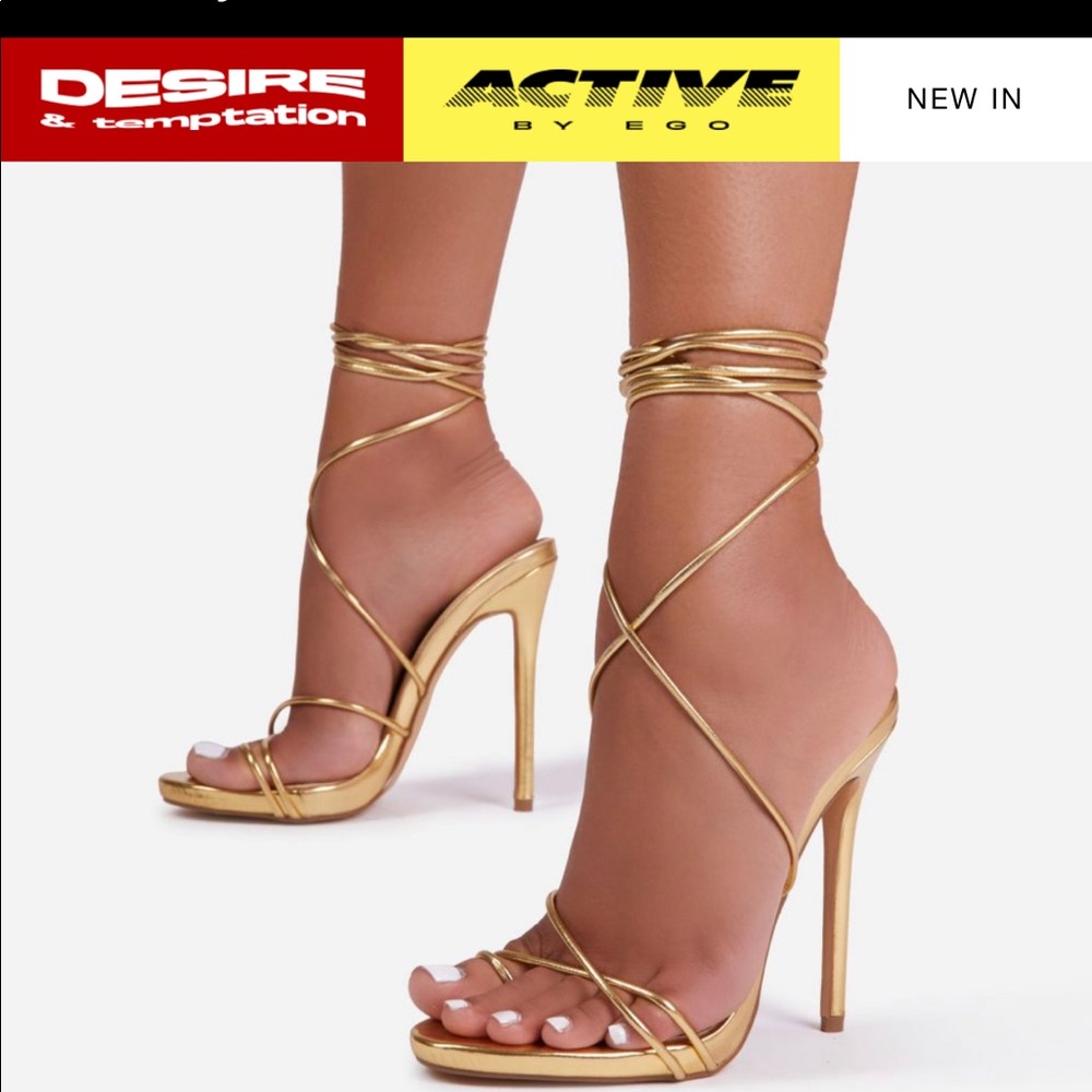 EGO Gelato Lace Up Platform Heel In Gold